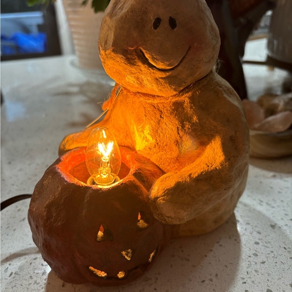 Vickie Jean's Creations Halloween Ghost holding pumpkin with lightbulb 2005 - Picture 2 of 9